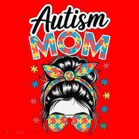 Autism Mom Puzzle Piece Awareness Advocate Support Messy Santa Hat thumb 1