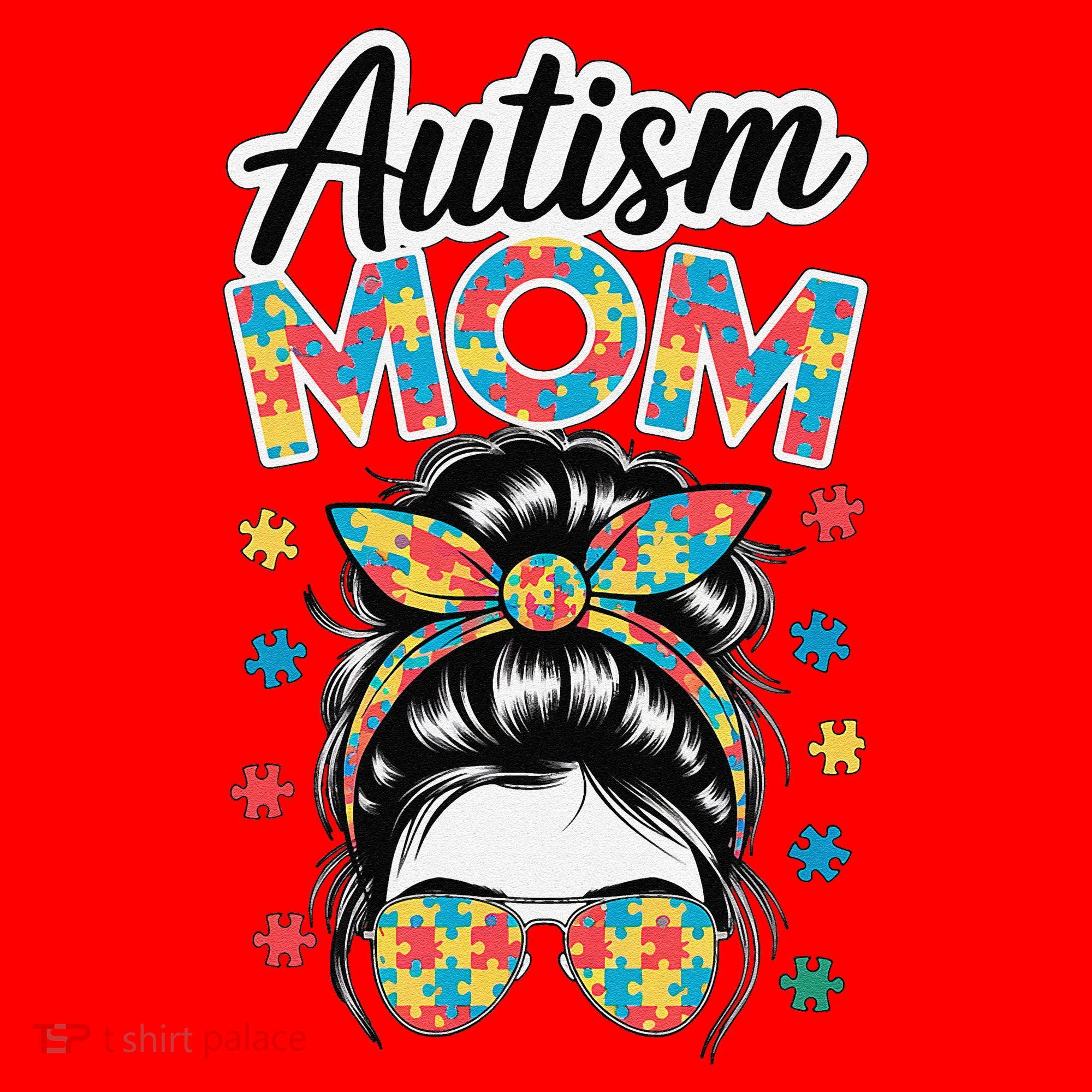 Autism Mom Puzzle Piece Awareness Advocate Support Messy Santa Hat