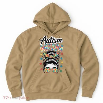 Autism Mom Puzzle Piece Awareness Advocate Support Messy Hoodie