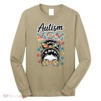 Autism Mom Puzzle Piece Awareness Advocate Support Messy Long Sleeve Shirt thumb 0