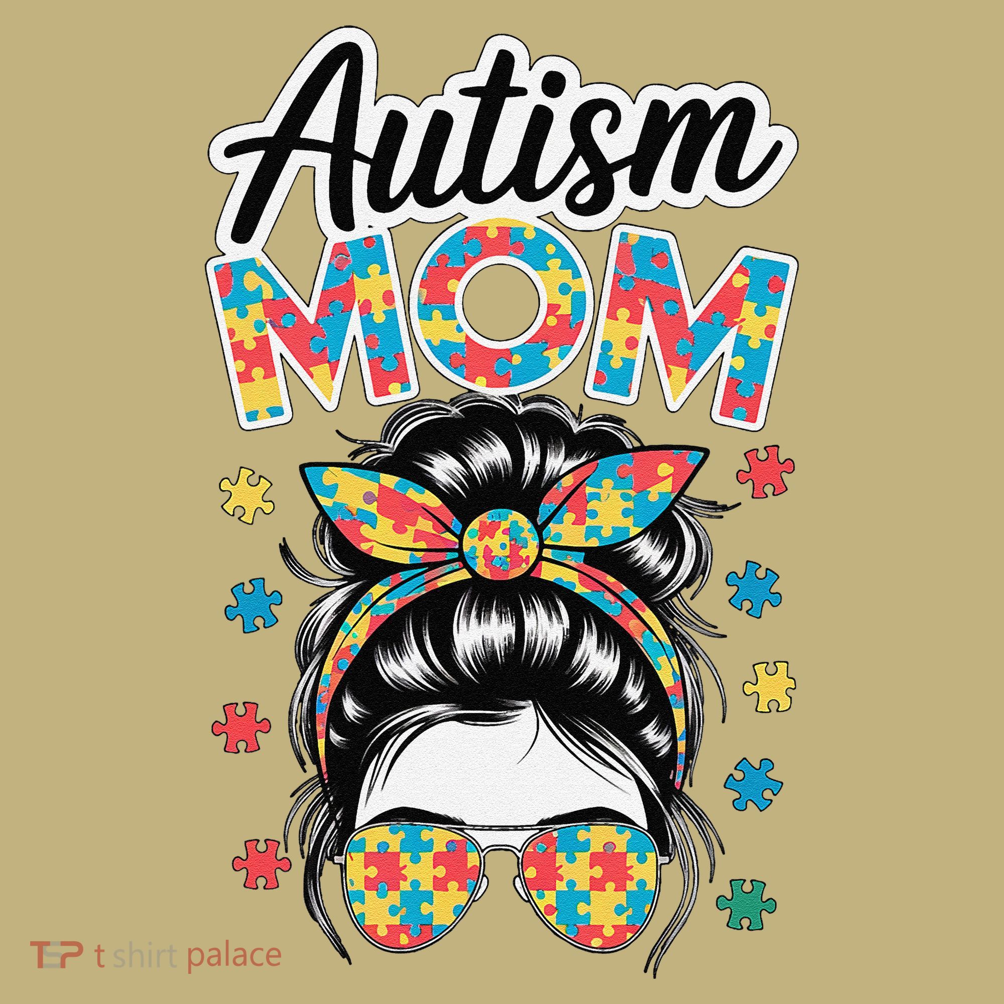 Autism Mom Puzzle Piece Awareness Advocate Support Messy Mousepad