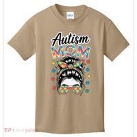 Autism Mom Puzzle Piece Awareness Advocate Support Messy Kids T-Shirt thumb 0
