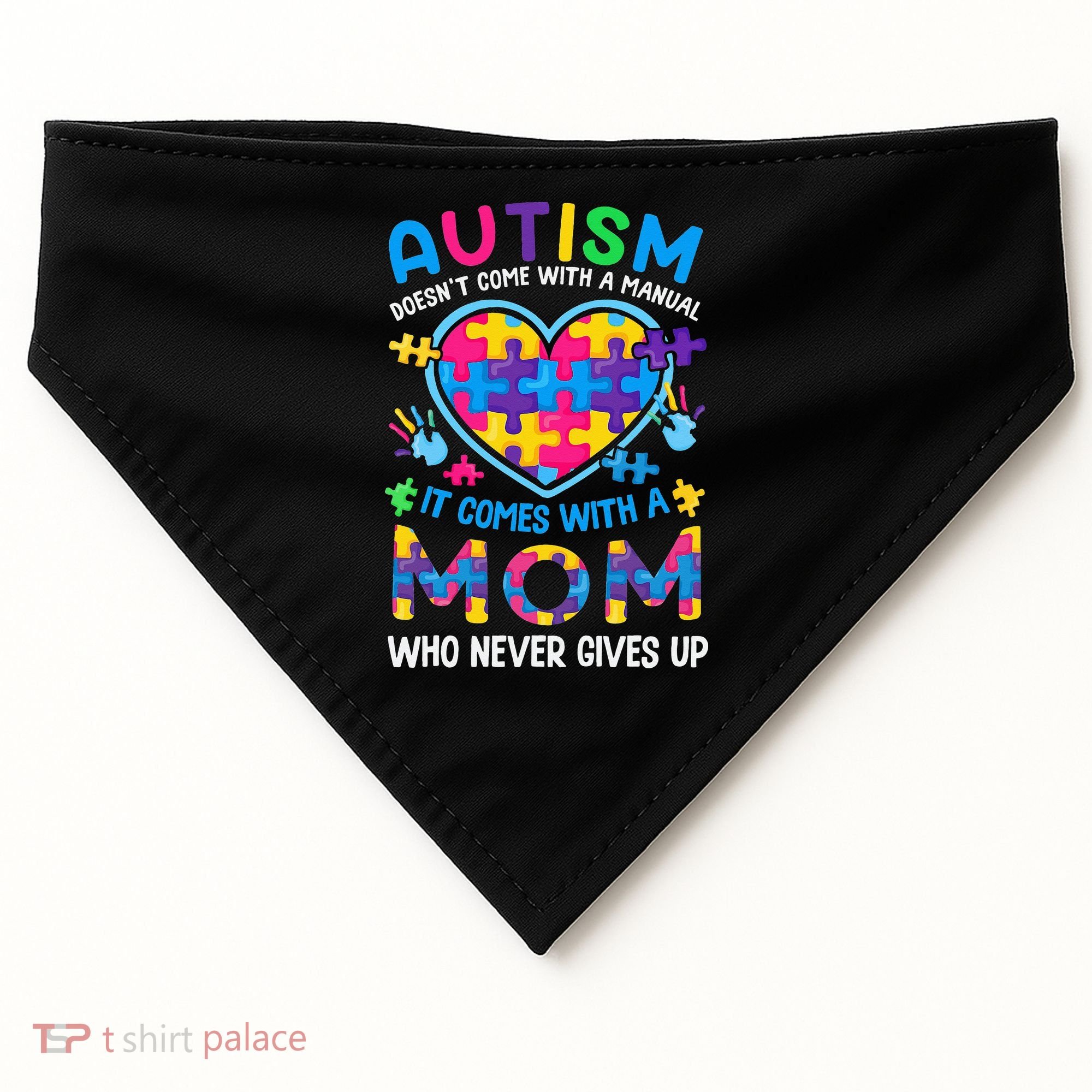 Autism Mom Puzzle Piece Autism Awareness USA-Made Doggie Bandana