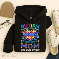 Autism Mom Puzzle Piece Autism Awareness Hoodie thumb 4