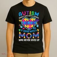 Autism Mom Puzzle Piece Autism Awareness T-Shirt thumb 3