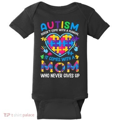 Autism Mom Puzzle Piece Autism Awareness Baby Bodysuit
