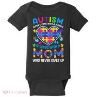 Autism Mom Puzzle Piece Autism Awareness Baby Bodysuit thumb 0