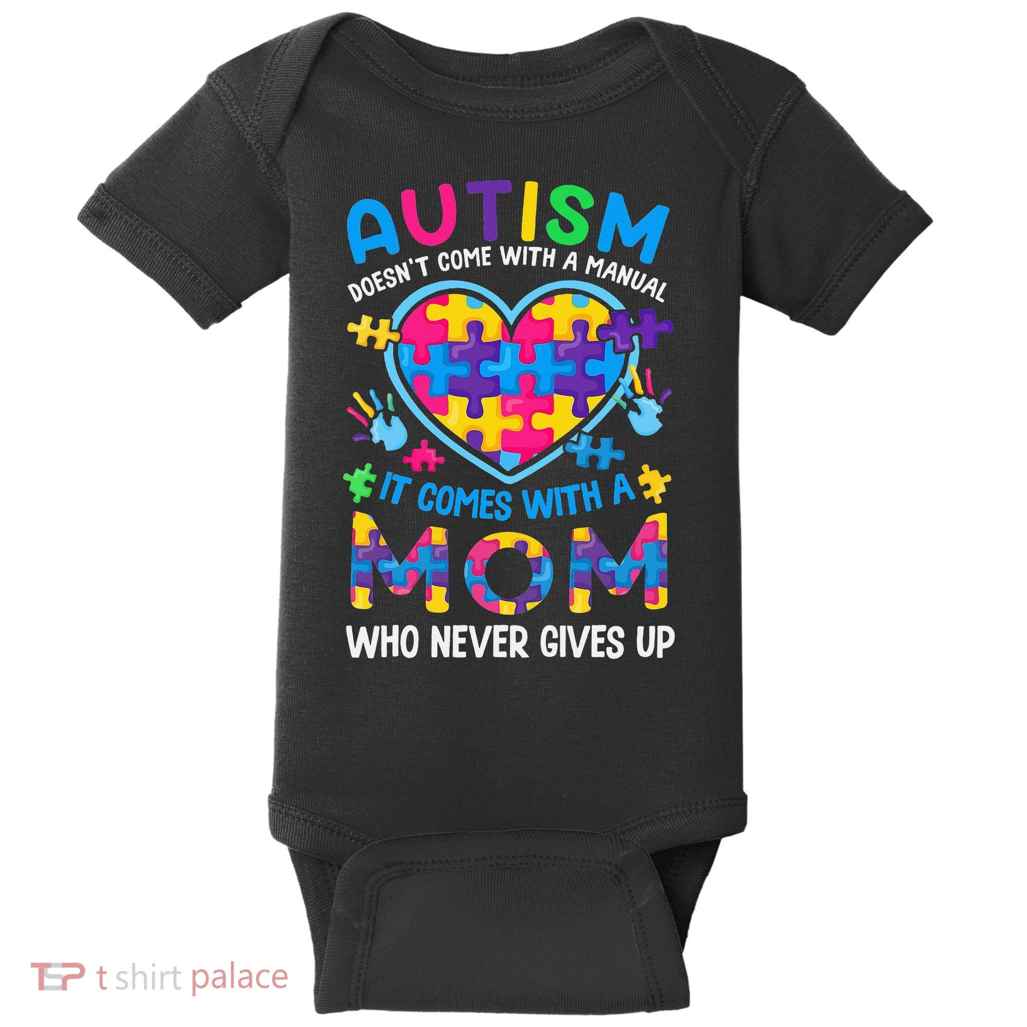Autism Mom Puzzle Piece Autism Awareness Baby Bodysuit