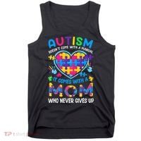 Autism Mom Puzzle Piece Autism Awareness Tank Top thumb 0