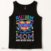 Autism Mom Puzzle Piece Autism Awareness Tank Top thumb 2