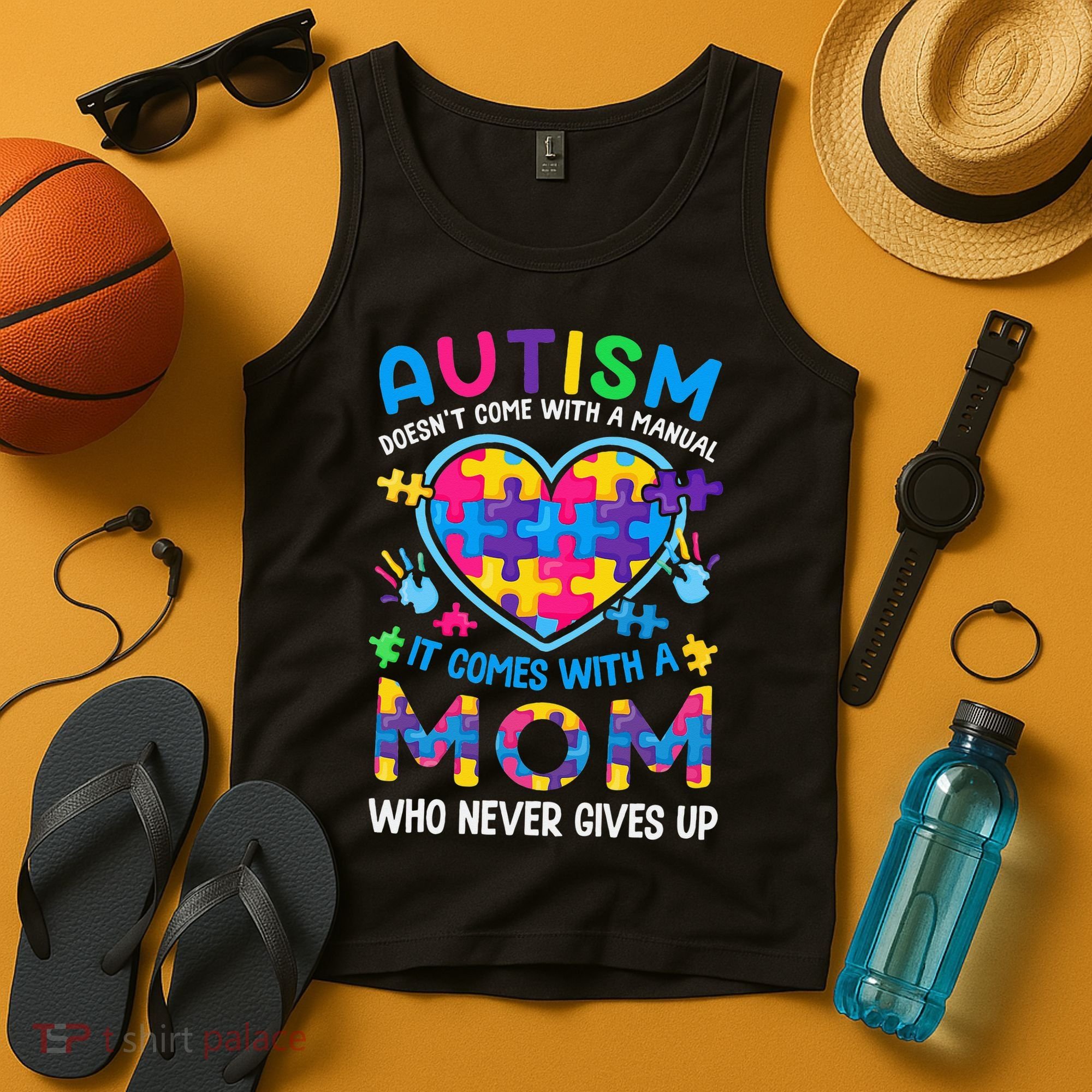 Autism Mom Puzzle Piece Autism Awareness Tank Top