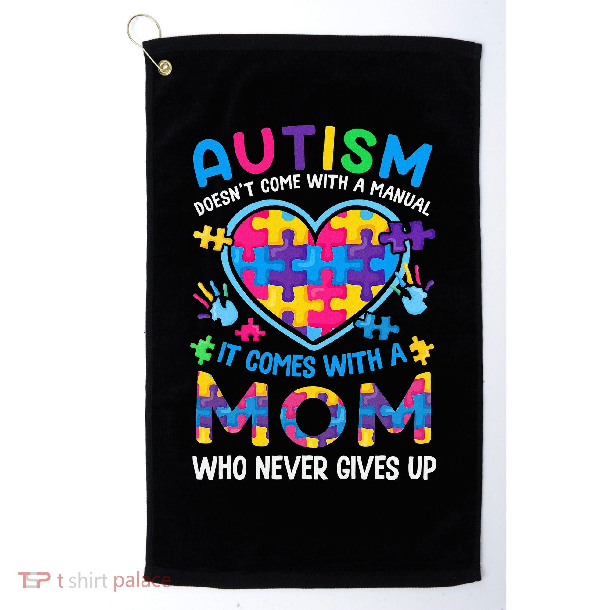 Autism Mom Puzzle Piece Autism Awareness Golf Towel