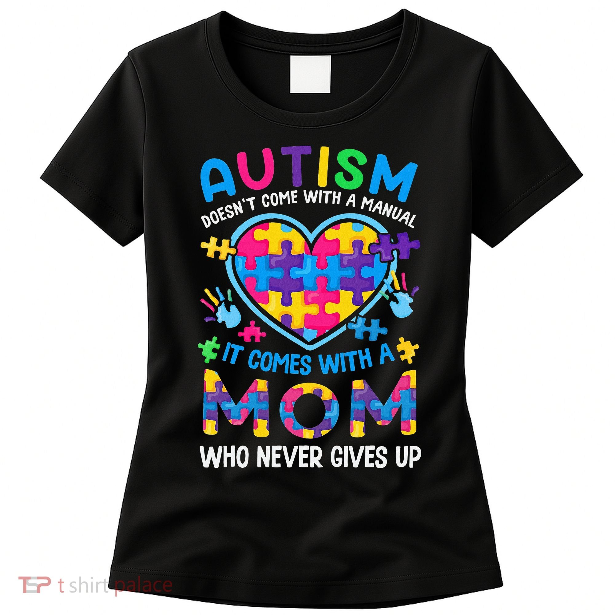 Autism Mom Puzzle Piece Autism Awareness Women's T-Shirt