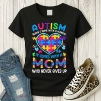 Autism Mom Puzzle Piece Autism Awareness Women's T-Shirt thumb 3