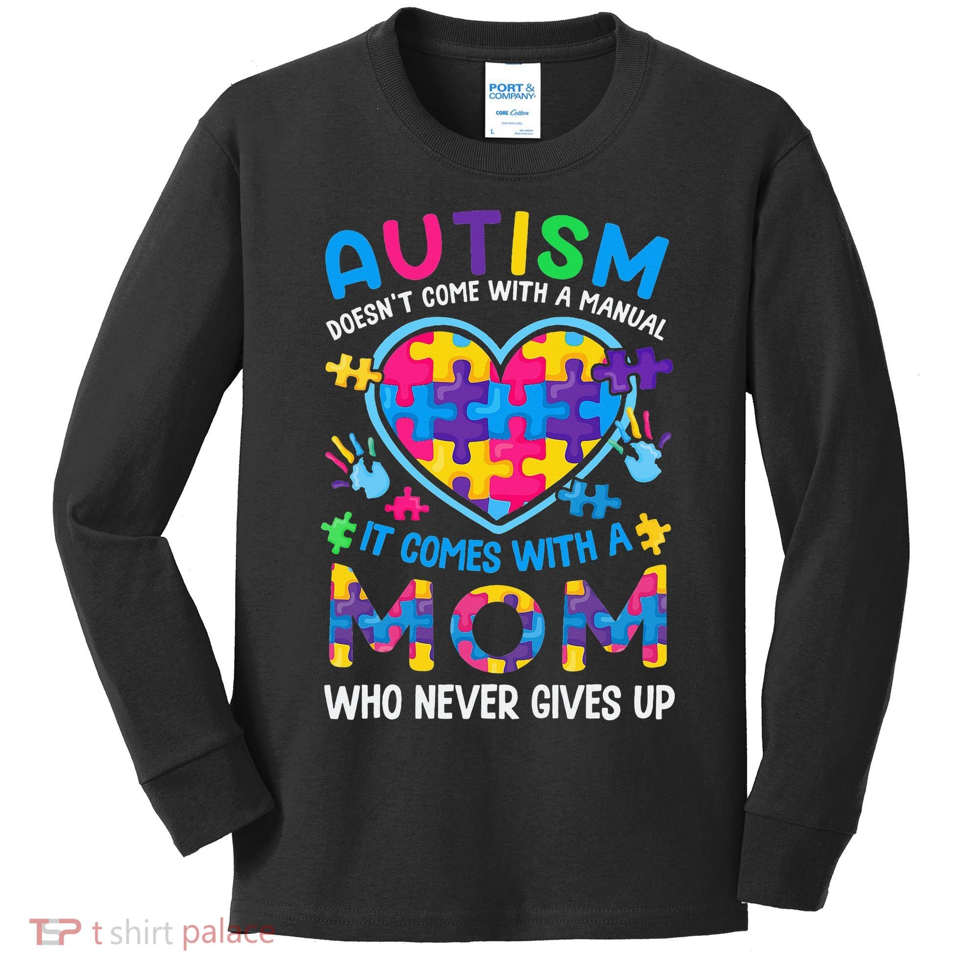 Autism Mom Puzzle Piece Autism Awareness Kids Long Sleeve Shirt