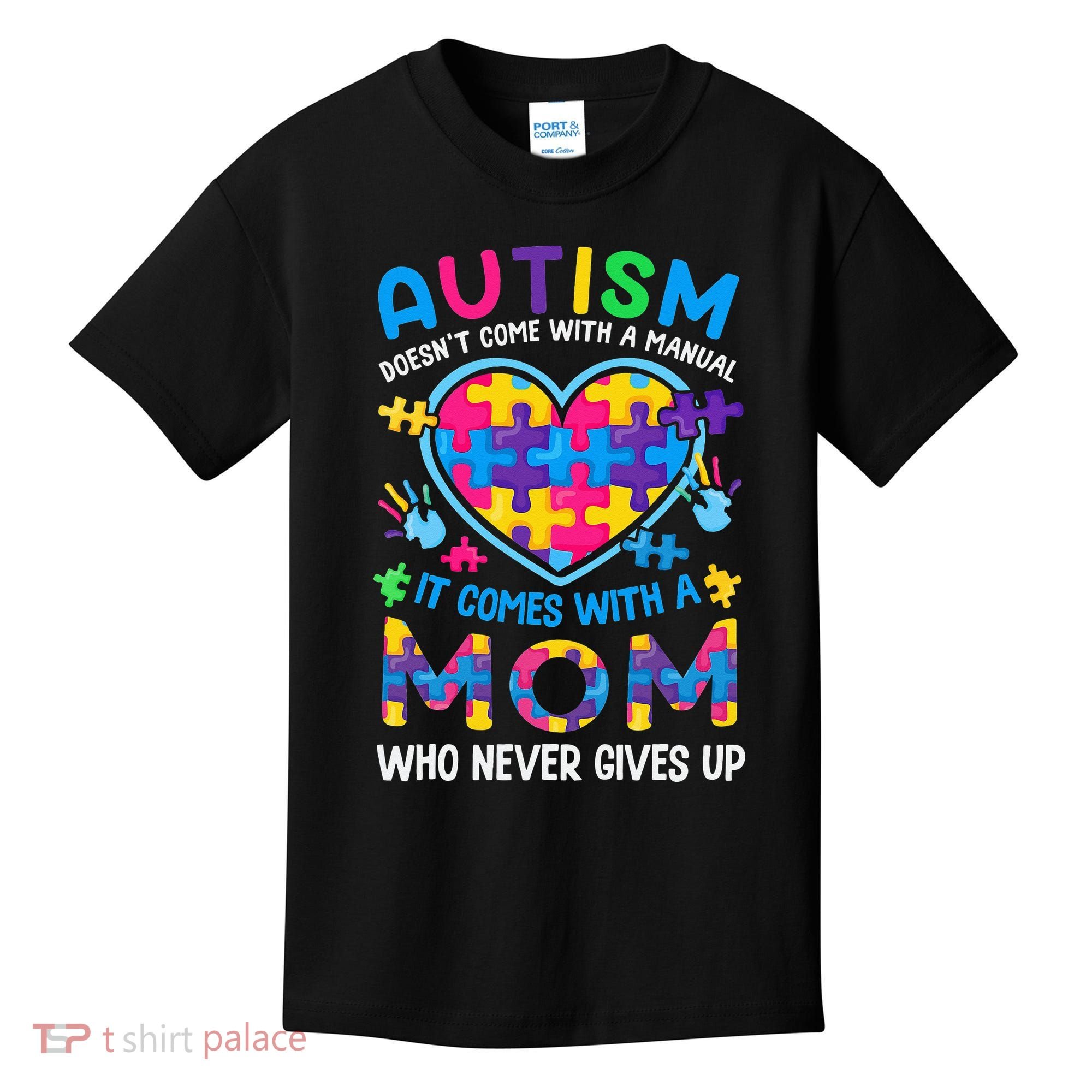 Autism Mom Puzzle Piece Autism Awareness Kids T-Shirt