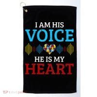 Autism Mom Proud Coach Awareness Month Autistic Pride Gift Golf Towel thumb 0