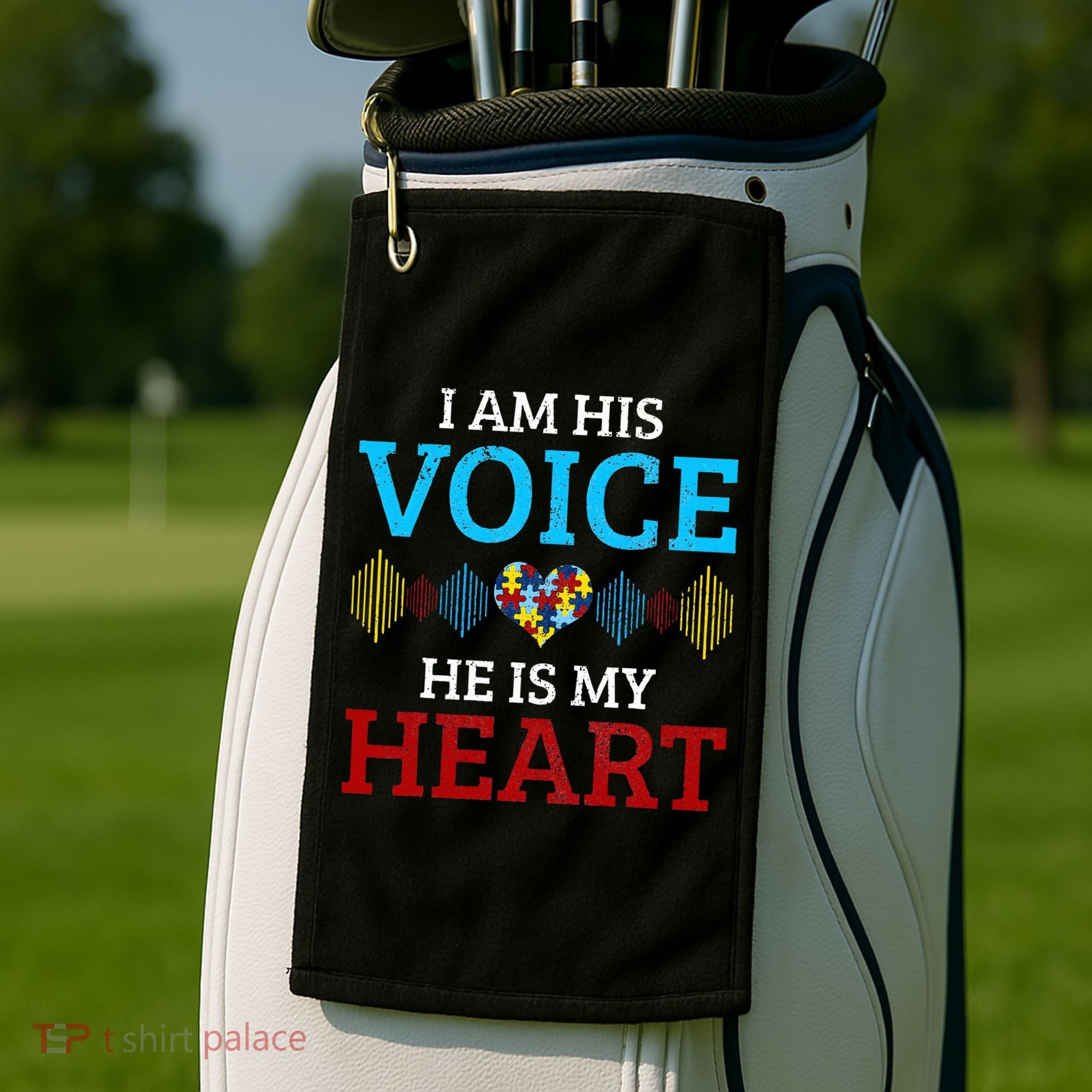 Autism Mom Proud Coach Awareness Month Autistic Pride Gift Golf Towel