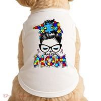 Autism Mom Puzzle Pieces Messy Bun Doggie Tank thumb 0
