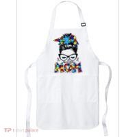 Autism Mom Puzzle Pieces Messy Bun Apron thumb 0