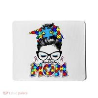 Autism Mom Puzzle Pieces Messy Bun Mousepad thumb 0