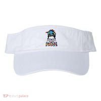 Autism Mom Puzzle Pieces Messy Bun Visor thumb 0