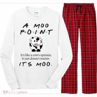 A Moo Point Its Like A Cows Opinion Long Sleeve Pajama Set thumb 0