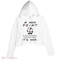 A Moo Point Its Like A Cows Opinion Crop Fleece Hoodie thumb 0