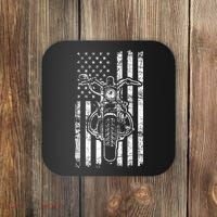 American Motorcycle Patriotic US Flag Cool Biker Coaster thumb 0