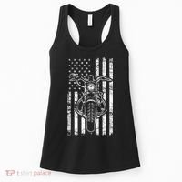 American Motorcycle Patriotic US Flag Cool Biker Women's Tank Top thumb 0