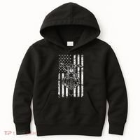 American Motorcycle Patriotic US Flag Cool Biker Kids Hoodie thumb 0