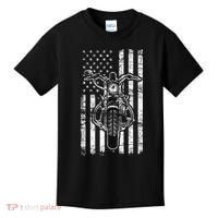 American Motorcycle Patriotic US Flag Cool Biker Kids T-Shirt thumb 0