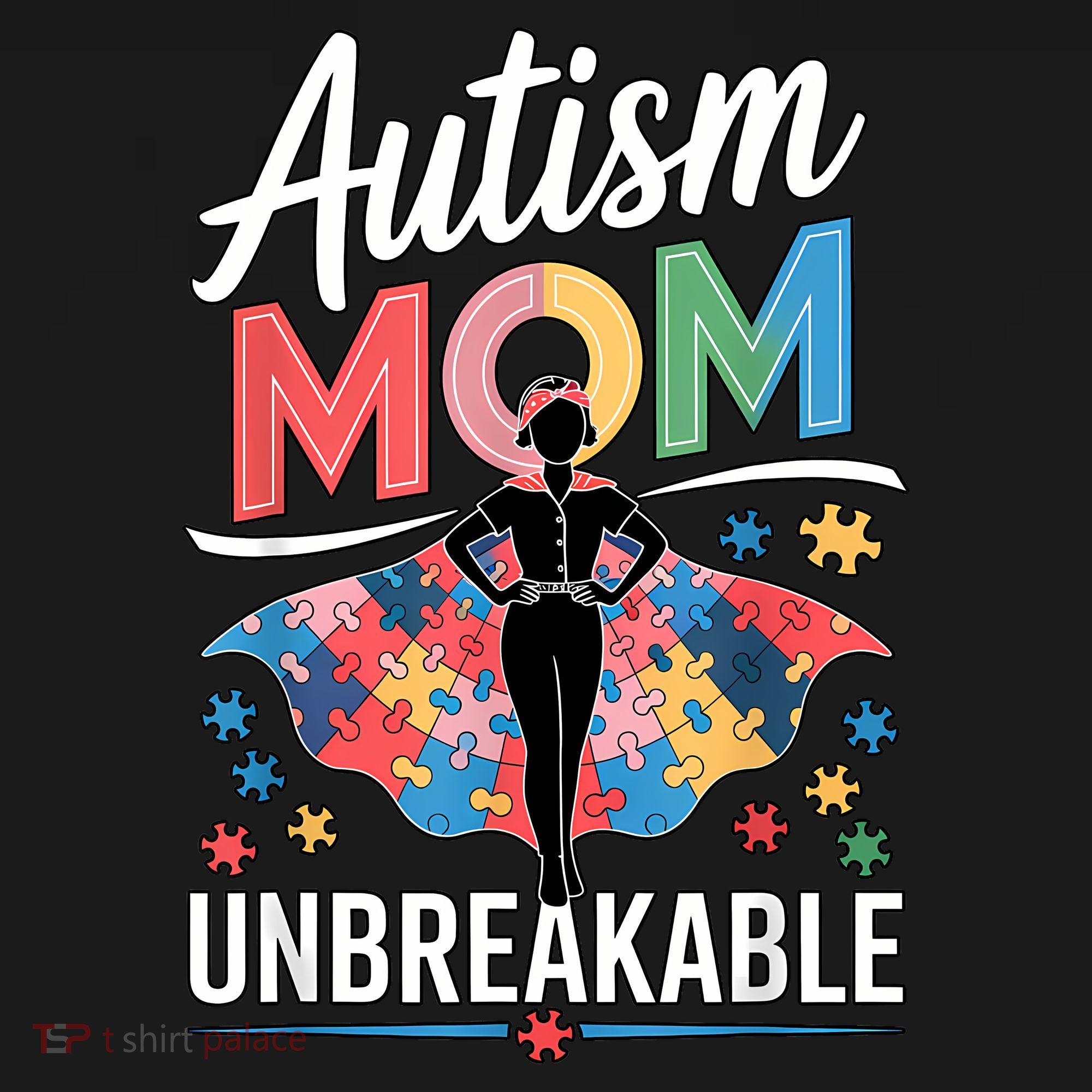 Autism Mom  Puzzle Piece Advocate Support  USA-Made Doggie Bandana