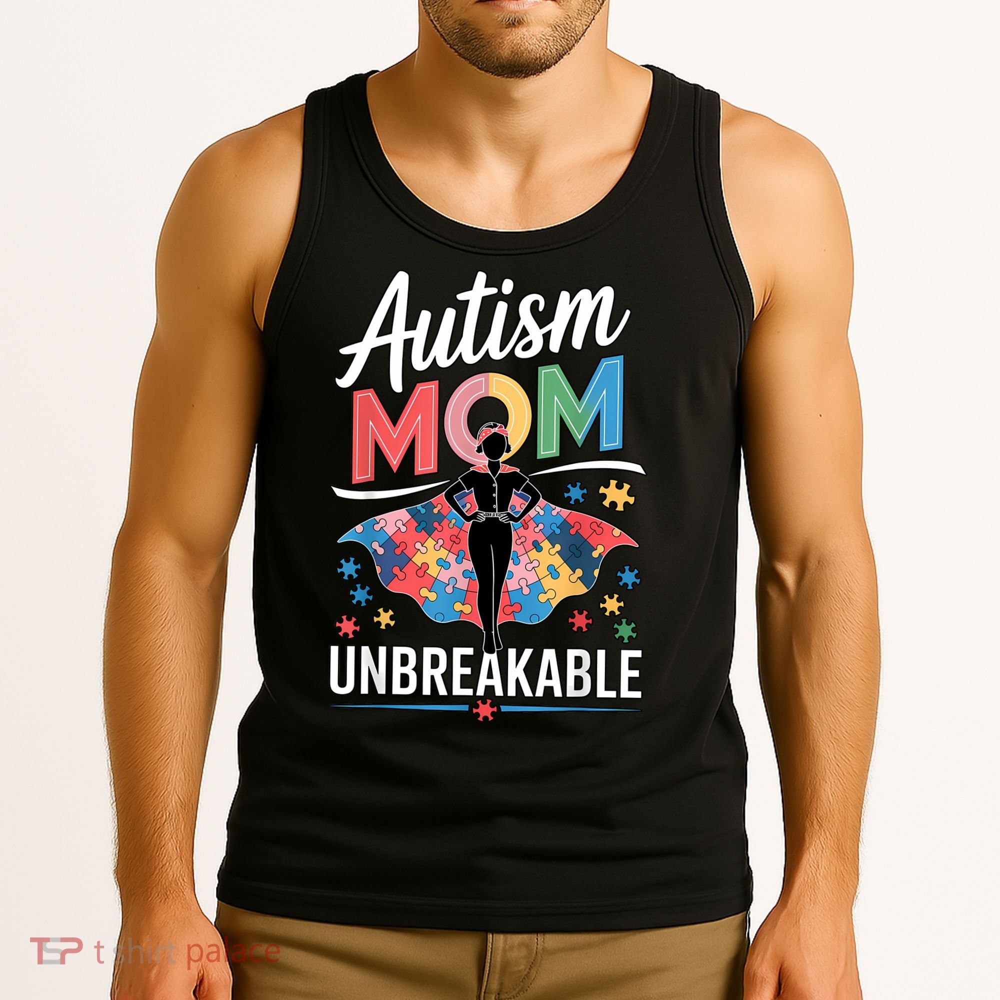 Autism Mom  Puzzle Piece Advocate Support  Tank Top