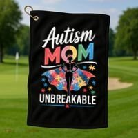 Autism Mom  Puzzle Piece Advocate Support  Golf Towel thumb 1