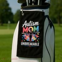 Autism Mom  Puzzle Piece Advocate Support  Golf Towel thumb 2