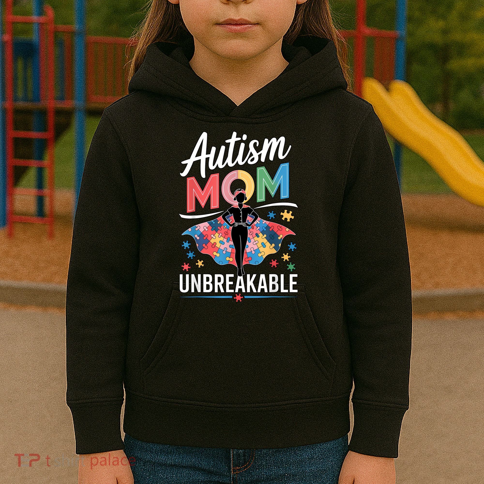Autism Mom  Puzzle Piece Advocate Support  Kids Hoodie