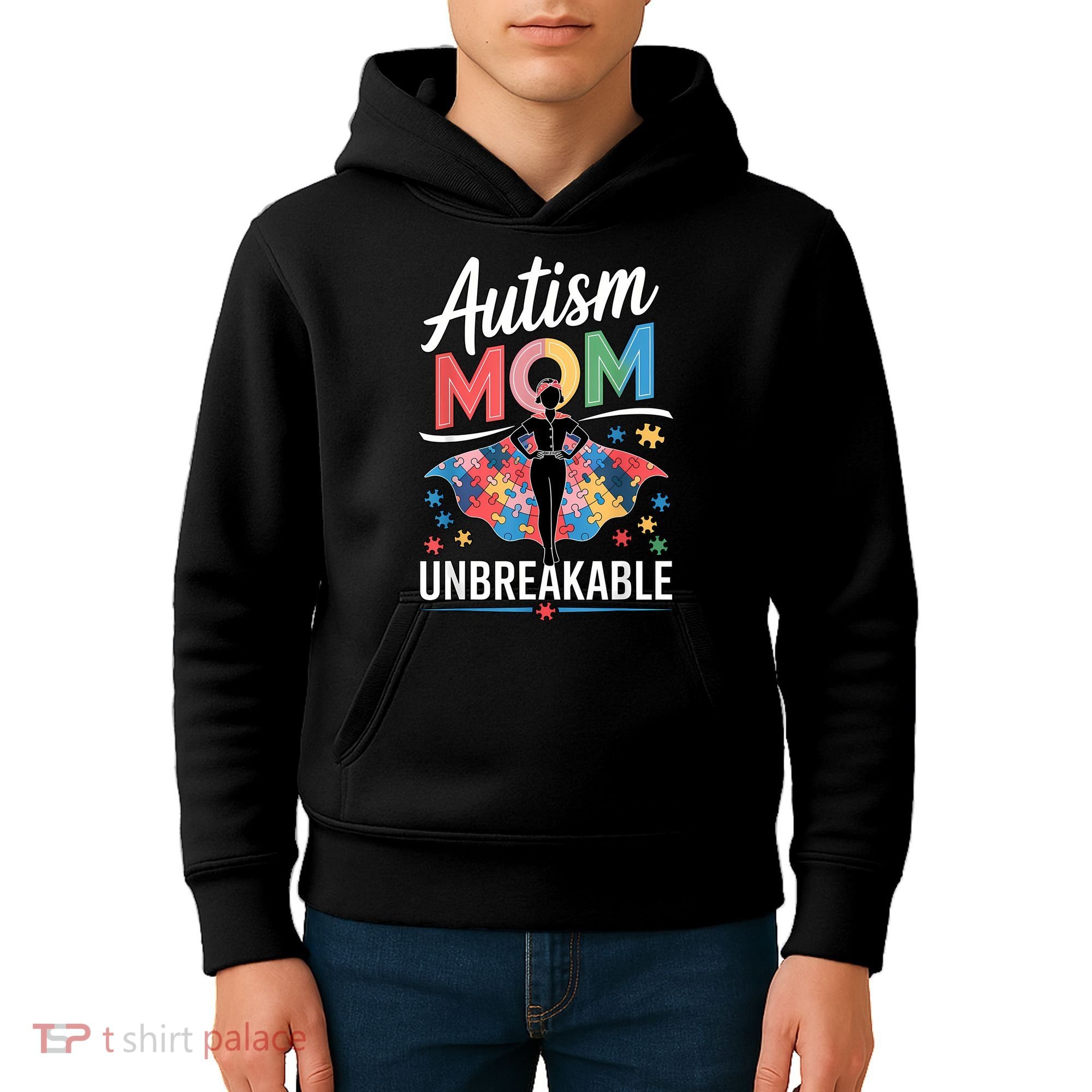 Autism Mom  Puzzle Piece Advocate Support  Kids Hoodie