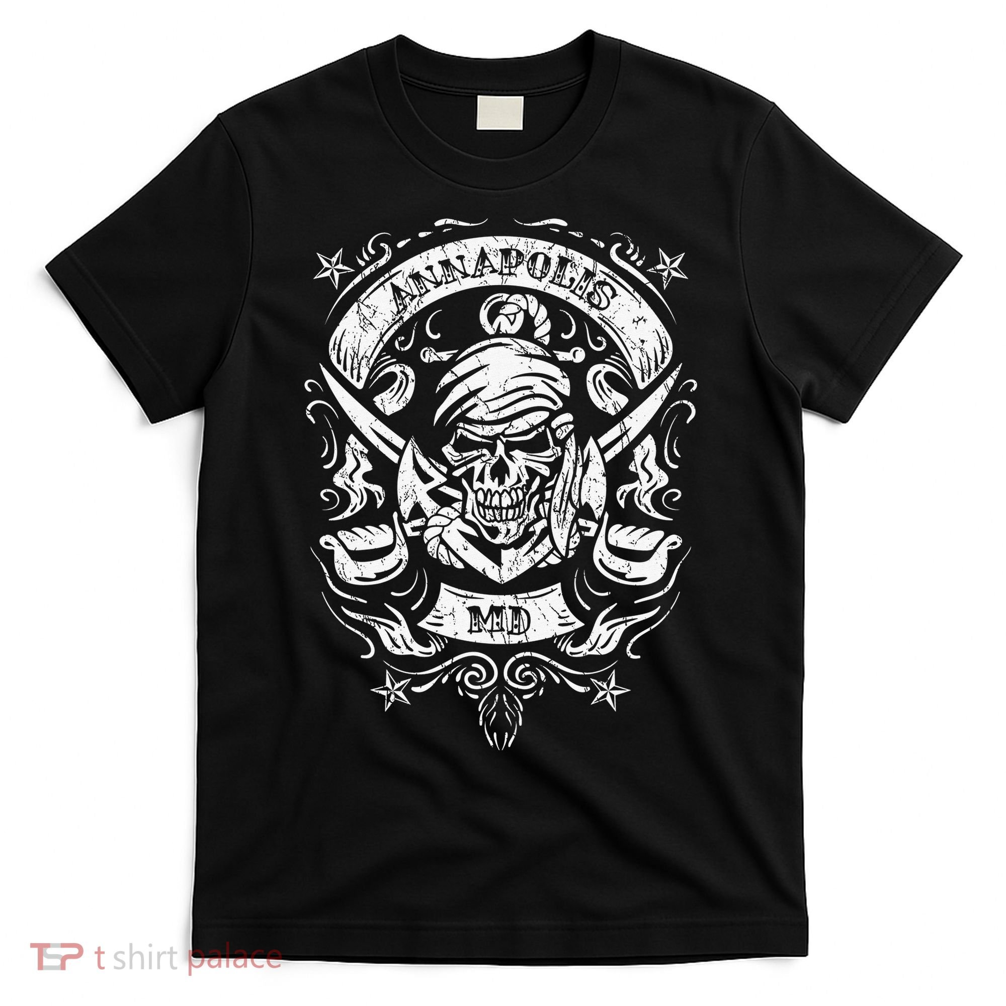 Annapolis Maryland Pirate Skull and Crossed Swords T-Shirt