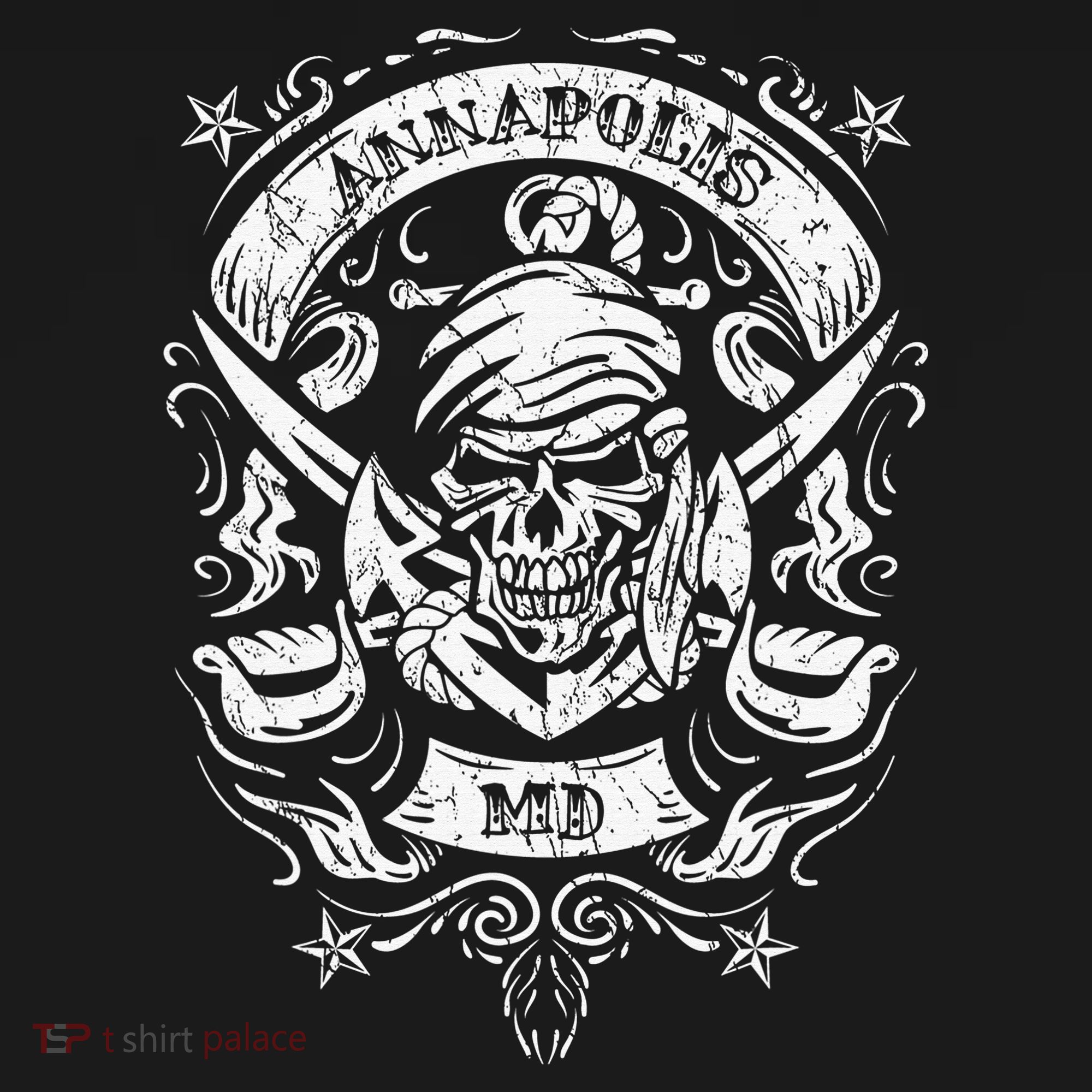Annapolis Maryland Pirate Skull and Crossed Swords Women's Tank Top