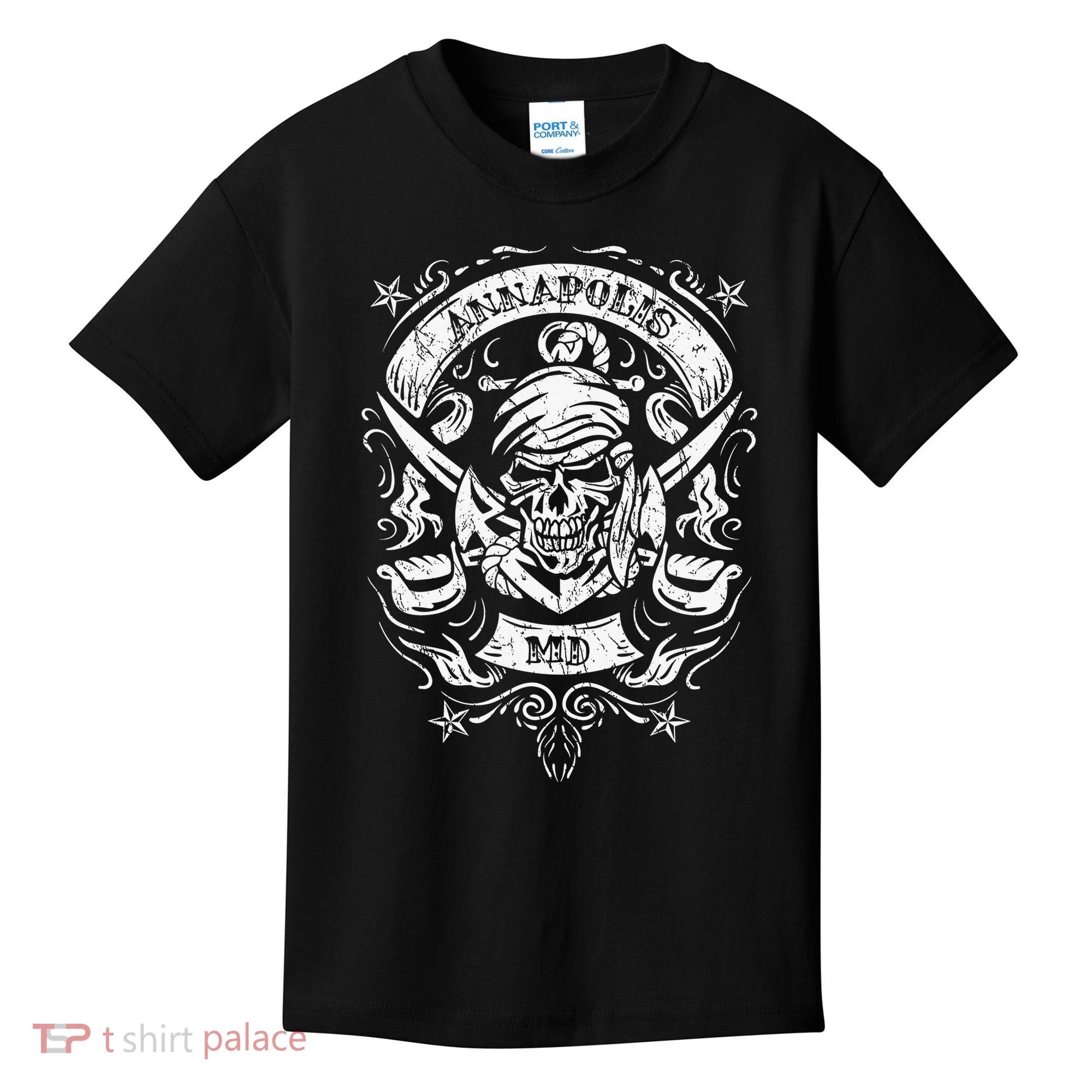 Annapolis Maryland Pirate Skull and Crossed Swords Kids T-Shirt