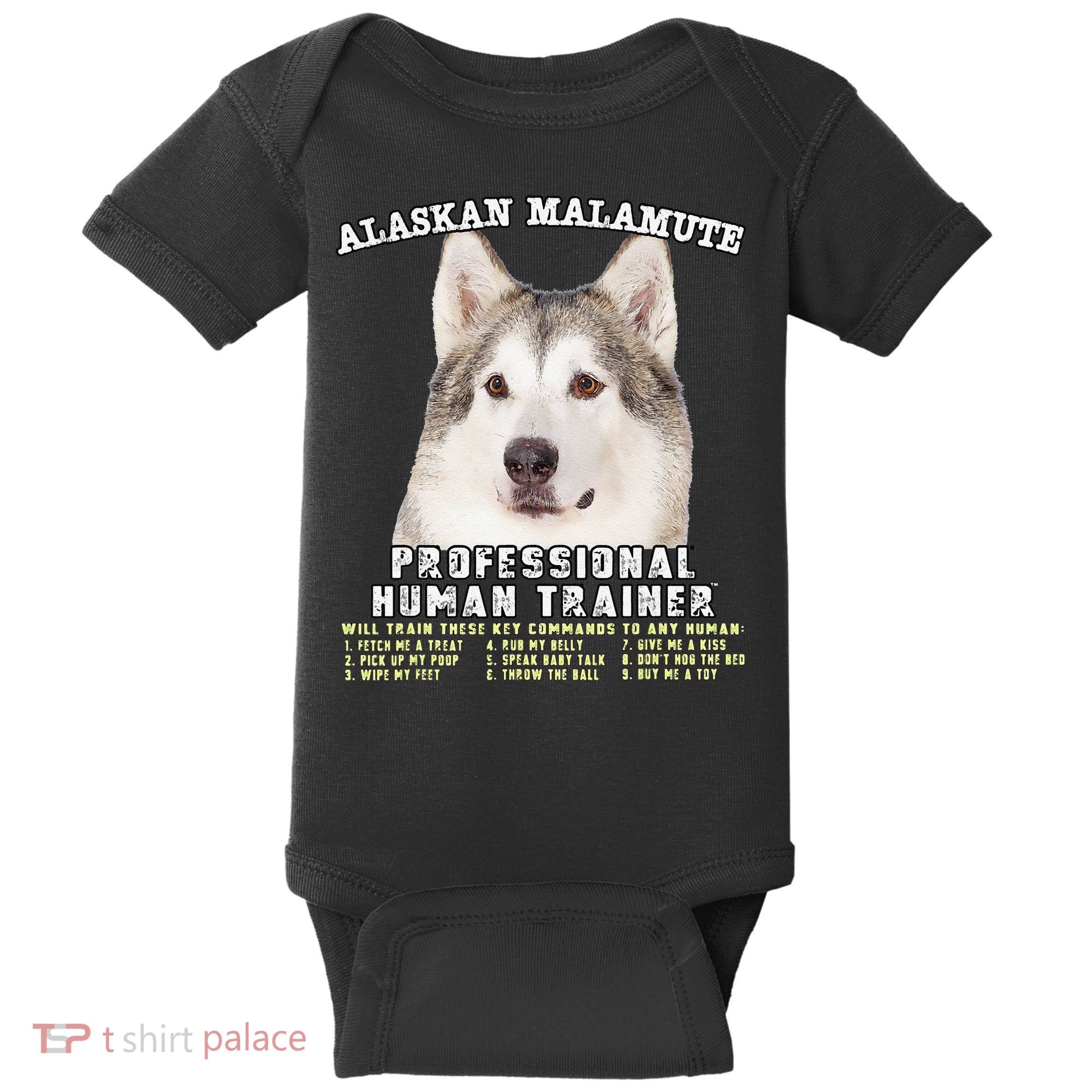 Alaskan Malamute Professional Human Trainer Cute Dog Baby Bodysuit
