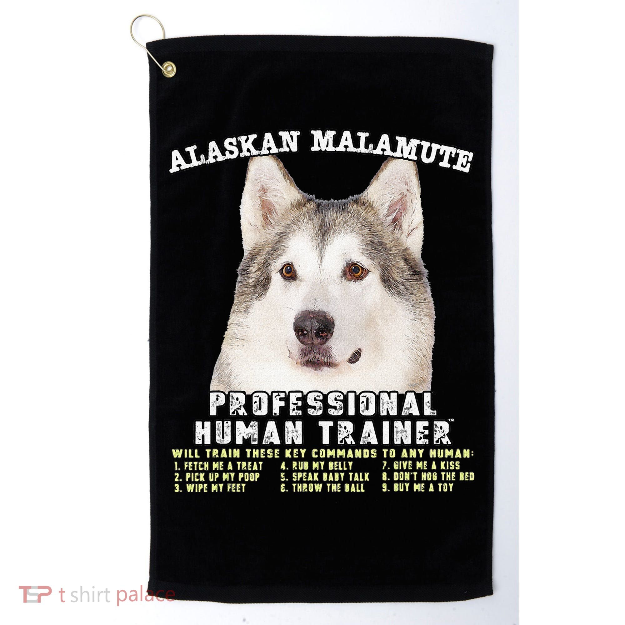 Alaskan Malamute Professional Human Trainer Cute Dog Golf Towel