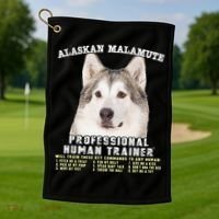 Alaskan Malamute Professional Human Trainer Cute Dog Golf Towel thumb 1