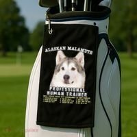Alaskan Malamute Professional Human Trainer Cute Dog Golf Towel thumb 2