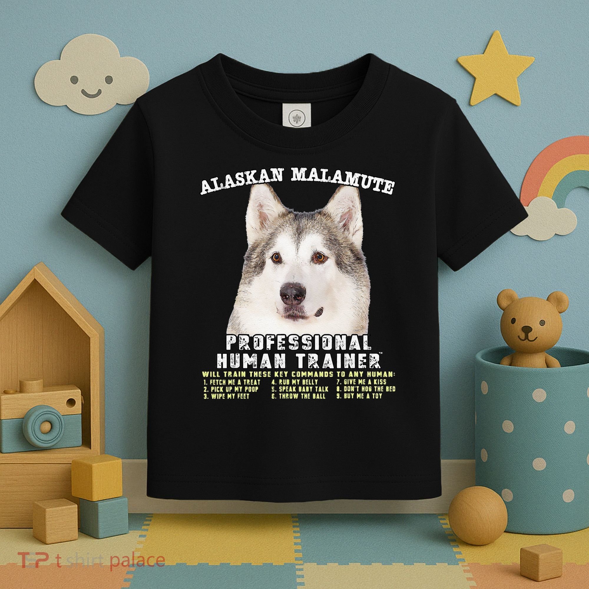 Alaskan Malamute Professional Human Trainer Cute Dog Toddler T-Shirt