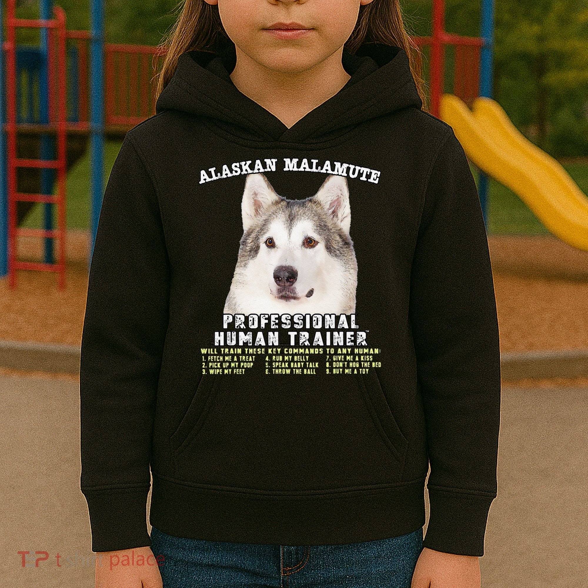 Alaskan Malamute Professional Human Trainer Cute Dog Kids Hoodie