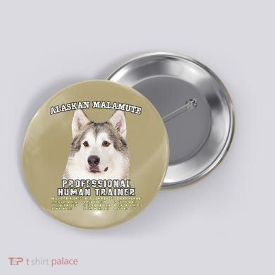 Alaskan Malamute Professional Human Trainer Cute Dog Button