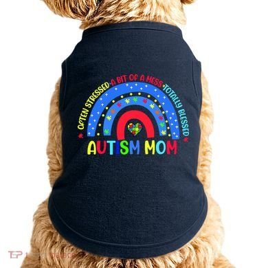Autism Mom Rainbow Totally Blessed Awareness Love Puzzle Doggie Tank