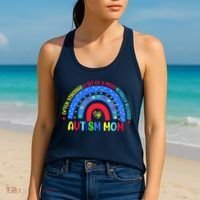 Autism Mom Rainbow Totally Blessed Awareness Love Puzzle Women's Tank Top thumb 2